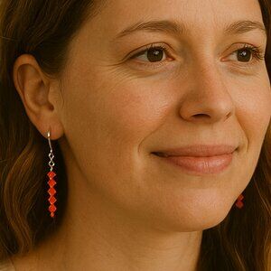 Handcrafted Beaded Dangle Minimalist Earrings By London Bridges Gold Hoo…